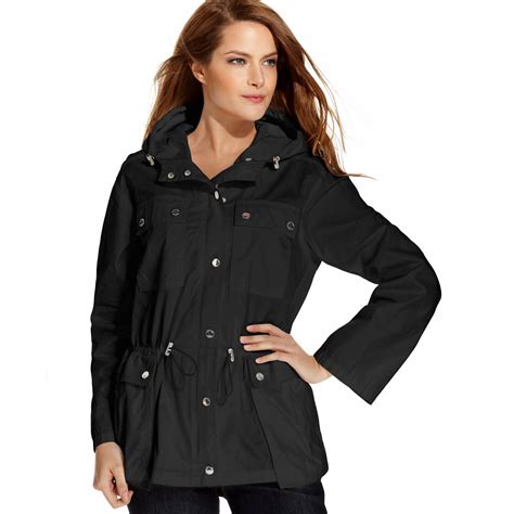 black michael kors parka|Michael Kors anorak jacket women.